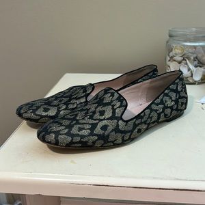 J.Crew black and gold leopard flats sz 9.5
